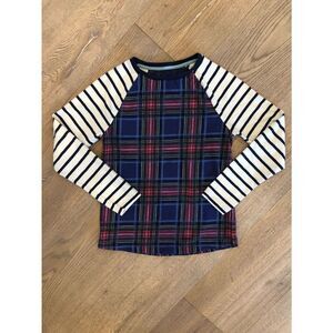 Johnnie B Plaid & Striped Long Sleeved Tee, Girls 9/10